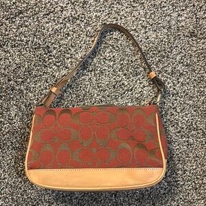Coach Red and Tan Shoulder Bag
